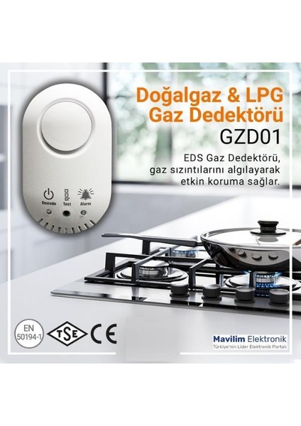 GZD01 Dogalgaz ve Lpg Gaz Dedektörü (12V)