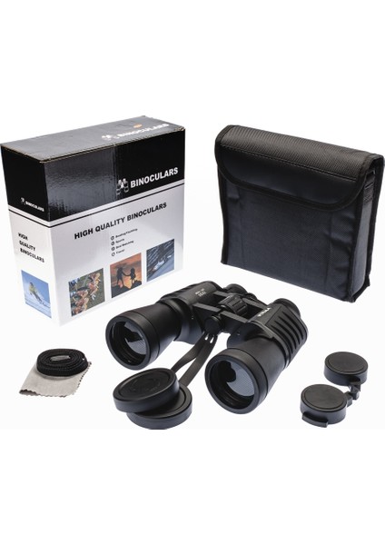 7X50 - Geniş Ön Mercekli Profesyonel El Dürbünü - 1000M/56M - Siyah V2