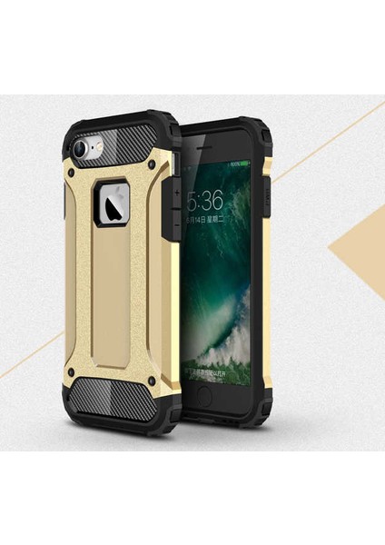- Apple iPhone 8 - Kılıf Çift Katman Zırh Tank Crash Military Kapak - Gold