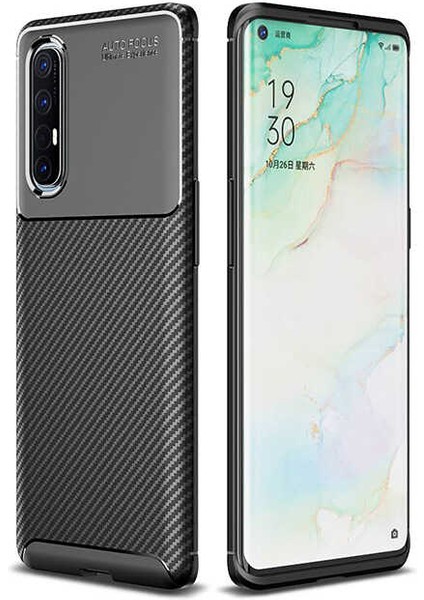 - Oppo Reno 3 Pro 5g - Kılıf Auto Focus Negro Karbon Silikon Kapak