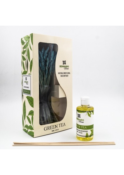 - Çiçekli Bambu Oda Kokusu Set - Green Tea -100 ml