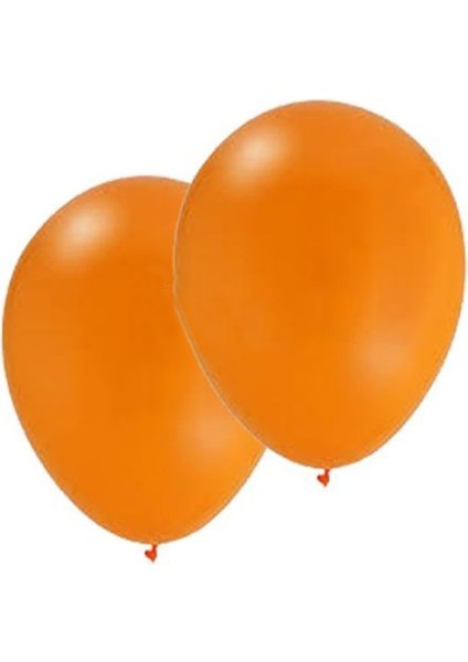 Turuncu Metalik Düz Renk Sedefli 10 Adet Latex Balon