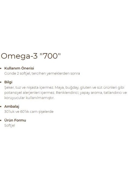 Omega 3 700 Mg 60 Softgel 2 Adet
