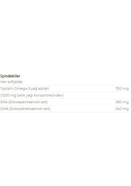 Omega 3 700 Mg 60 Softgel 2 Adet