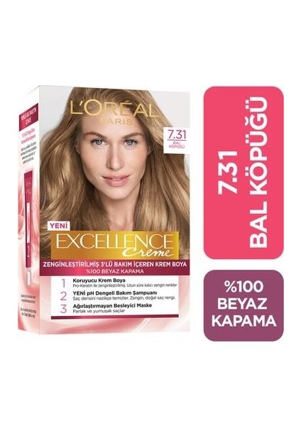 L'Oréal Paris Loreal Paris Loreal Excellence Saç Boyası 7.31+Boya Fırçası