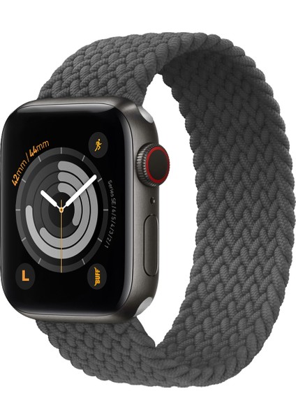 Buff Apple Watch Uyumlu Bands Braided 42/44 L Gray