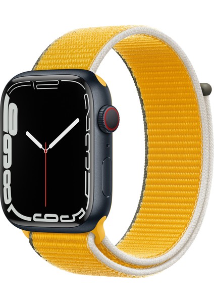 Apple Watch Seri 10 46MM, Seri 9/8/7/6/SE/5/4/3 Spor Loop Kordon 45MM 44MM 42MM Uyumlu Ayçiçeği Sarı