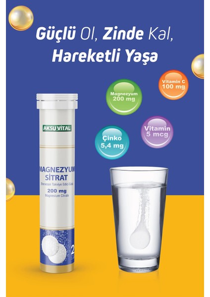 Magnezyum Sitrat Efervesan 20 Tablet M03045