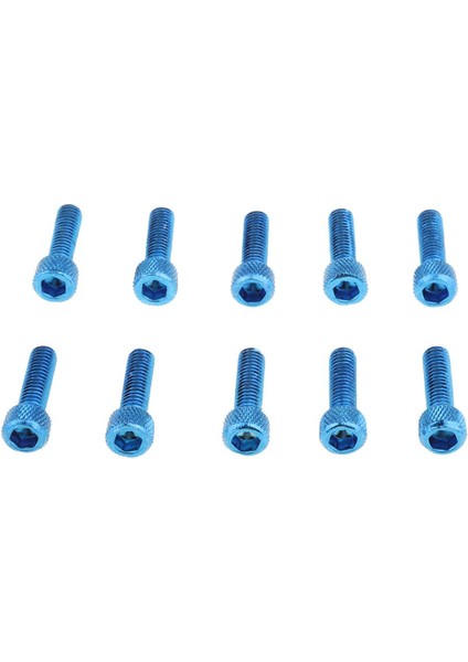 10 Adet M6X20MM Alüminyum Hex Soket Vidalar Baş Anahtar Cıvata Mavi (Yurt Dışından)