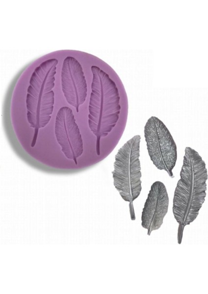 Tek Bir Kalıpta 4 Mini Tüy Silikon Kalıp K-907 modelleri