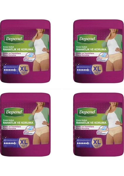 Kadın Emici Külot Xlarge 30'lu Paket 4'lü