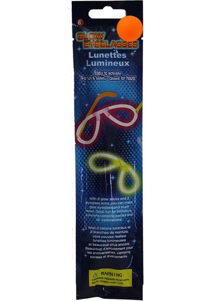 Neonlu Glow Stick Parti Gözlüğü Turuncu Renk