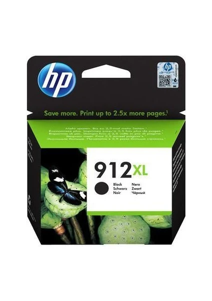 912XL 3YL84AE Siyah Kartuş Officejet Pro 8012, 8014, 8015, 8022, 8023, 8024, 8025