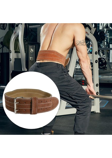 Halter Kemer Fitness Eğitim Spor Salonu Geniş Vücut Geliştirme Powerlifting Pu M Brown (Yurt Dışından) fiyatları