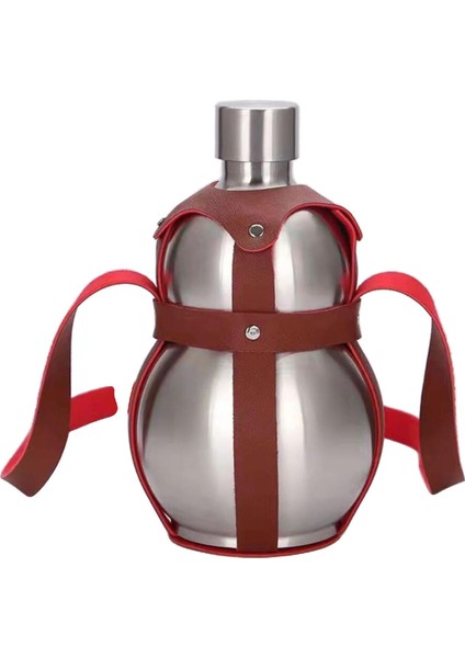 Paslanmaz Kalça Şişesi Gurur Şişe Şarap Pot Deri Kapak Açık Doğum Günü Için 2.5l Gümüş (Yurt Dışından)