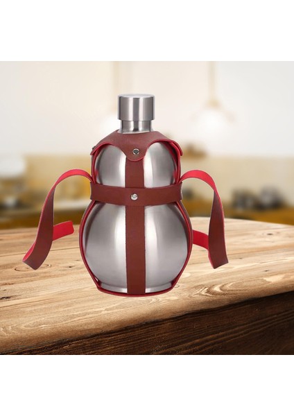 Paslanmaz Kalça Şişesi Gurur Şişe Şarap Pot Deri Kapak Açık Doğum Günü Için 2.5l Gümüş (Yurt Dışından) modelleri