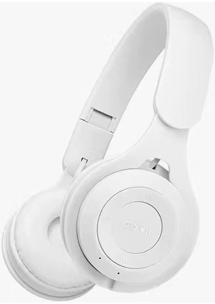 Kablosuz Bluetooth Kulaklık Başa Takılan Ios Android Evrensel Yeni Macarons Oyun Kablosuz Kulaklık Binaural Katlanabilir Bluetooth Tipi Kart Takılabilir Kablo Beyaz (Yurt Dışından)