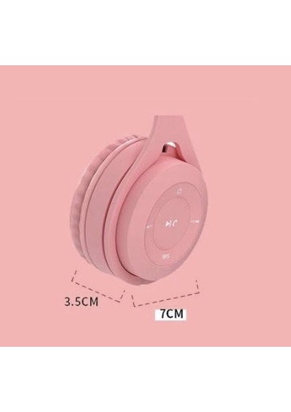 Kablosuz Bluetooth Kulaklık Başa Takılan Ios Android Evrensel Yeni Macarons Oyun Kablosuz Kulaklık Binaural Katlanabilir Bluetooth Tipi Kart Eklenti Kablosu Pembe (Yurt Dışından) modelleri