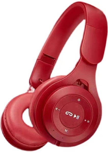 Kablosuz Bluetooth Kulaklık Başa Takılan Ios Android Evrensel Yeni Macarons Oyun Kablosuz Kulaklık Binaural Katlanabilir Bluetooth Tipi Kart Geçmeli Kablo Kırmızı (Yurt Dışından)