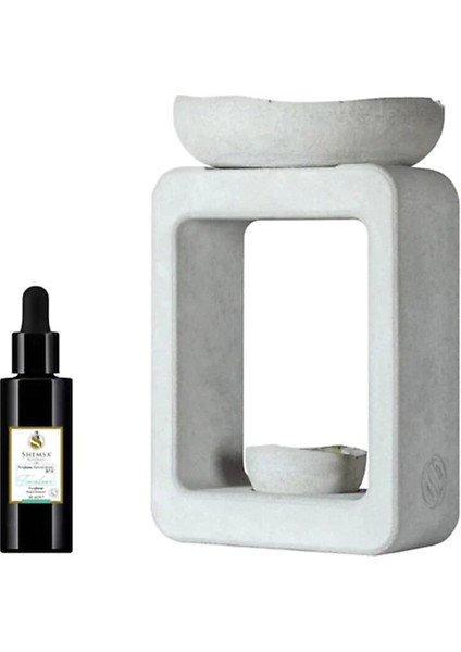 Seramik Buhurdanlık Seti ( Seramik Buhurdanlık+Purefume Lavender 30 ml )