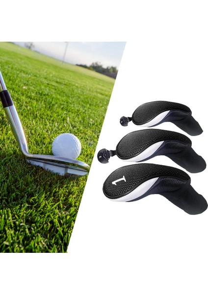 Golf Kulübü Başkanı Değiştirilebilir Örgü Boy Uzun Boyun Woods Siyah Kapakları