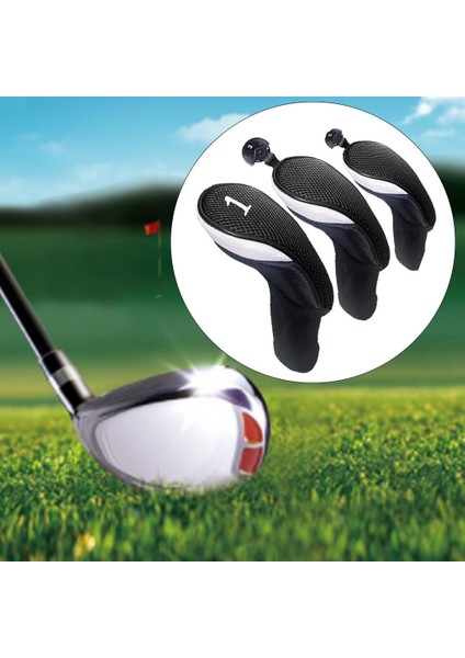 Golf Kulübü Başkanı Değiştirilebilir Örgü Boy Uzun Boyun Woods Siyah Kapakları