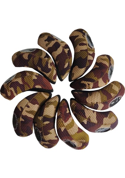 10PACK Golf Demir Headcover Şeffaf Viewport Tasarım Kulübü Başağı Kapak Kamuflaj Renk