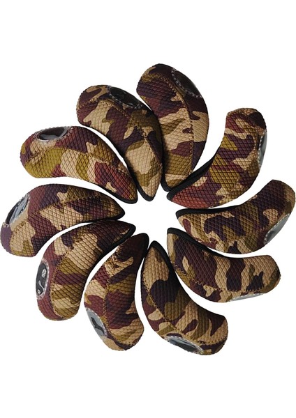 10PACK Golf Demir Headcover Şeffaf Viewport Tasarım Kulübü Başağı Kapak Kamuflaj Renk fiyatları