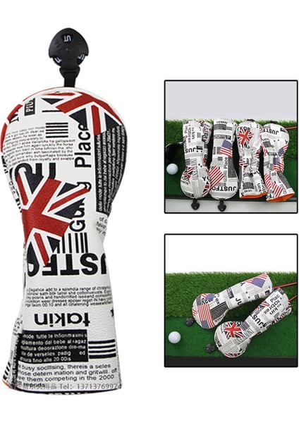 Golf Ahşap Kafa Kapak Kaymaz Başörtüsü Koruyucu Güvenlik Golf Kulübü Başörtüsü Birlik Bayrağı Ut