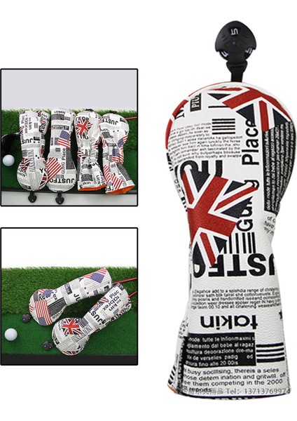 Golf Ahşap Kafa Kapak Kaymaz Başörtüsü Koruyucu Güvenlik Golf Kulübü Başörtüsü Birlik Bayrağı Ut
