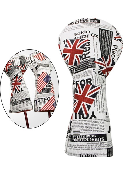 Golf Ahşap Kafa Kapak Kaymaz Headcover Koruyucu Guard Golf Kulübü Başkak Union Bayrağı 1 fırsatları