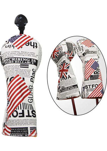 Golf Ahşap Kafa Kapak Kaymaz Headcover Koruyucu Guard Golf Kulübü Headcover Yıldız Stripes Ut