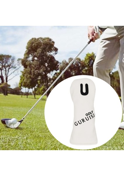 Golf Kafa Sürücü Fairway Ahşap Atıcı Kol Hibrid Kapak / Numara Etiketi Beyaz Ut 27.5x 10 cm fiyatları