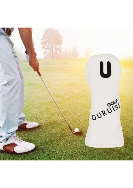 Golf Kafa Sürücü Fairway Ahşap Atıcı Kol Hibrid Kapak / Numara Etiketi Beyaz Ut 27.5x 10 cm fırsatları