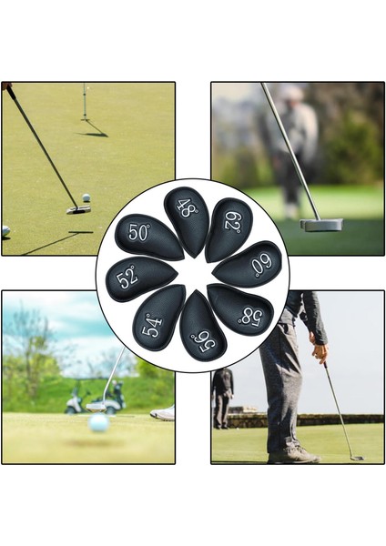 Golf Demir Kafa Koruyucu Kılıf Kapakları 8 Adet 1 Kireye Dayanıklı Koruyucu Siyah modelleri