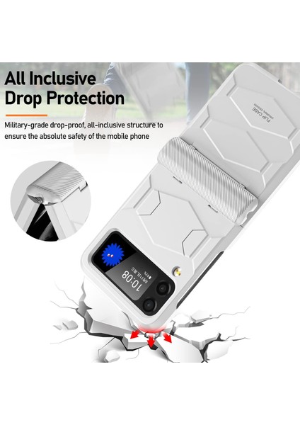 Samsung Galaxy Z Flip 3 5g Için Sağlam Yarı Otomatik Menteşe Koruması Ağır Hizmet Düşmeye Karşı Koruyucu Kılıfı Beyaz (Yurt Dışından) modelleri
