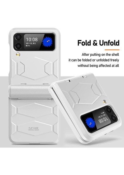 Samsung Galaxy Z Flip 3 5g Için Sağlam Yarı Otomatik Menteşe Koruması Ağır Hizmet Düşmeye Karşı Koruyucu Kılıfı Beyaz (Yurt Dışından) fırsatları