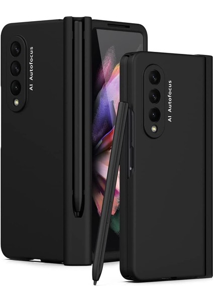 Samsung Galaxy Z Fold 3 5g Için Menteşe Koruması Ekran Koruyuculu Sert Pc Kapağı Tam Gövde Koruyucu Kılıfı Siyah (Yurt Dışından)
