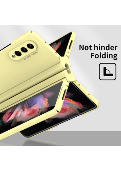 Samsung Galaxy Z Fold 3 5g Için Menteşe Koruması Ekran Koruyuculu Sert Pc Kapağı Tam Gövde Koruyucu Kılıfı Sarı (Yurt Dışından) fiyatları