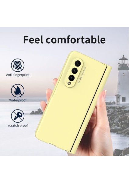 Samsung Galaxy Z Fold 3 5g Için Menteşe Koruması Ekran Koruyuculu Sert Pc Kapağı Tam Gövde Koruyucu Kılıfı Sarı (Yurt Dışından) indirimleri