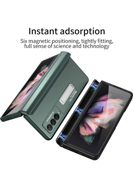 Samsung Galaxy Z Fold 3 5g Için Manyetik Menteşe, Ultra Ince Sert Pc Tampon Her Şey Dahil Manyetik Emme Kılıfı Gri (Yurt Dışından) modelleri