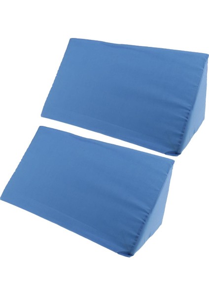 2 Adet Köpük Yatak Yastık Yükseklik Yastık + Kapak Geri Destek Beyaz Mavi (Yurt Dışından)