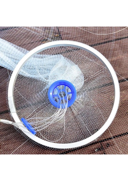 8-12FT El Döküm Balıkçılık Net Ağ Yüksek Mukavemet Kolay Atmak Naylon Mesh 240 Çelik Kolye