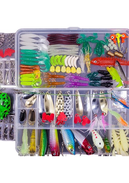 Balıkçılık Lures Kiti Yumuşak Plastik Solucanlar Kaşık Pike 240 Adet Için Kutusu Crankbait Mücadele fiyatları
