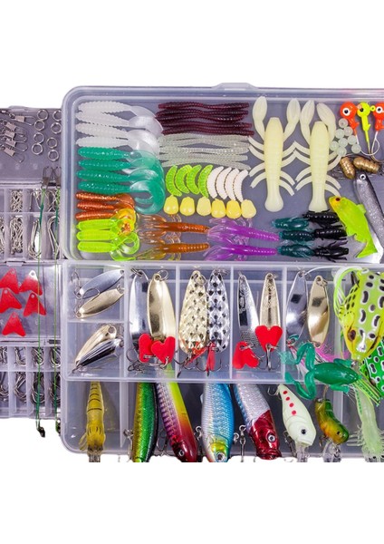 Balıkçılık Lures Seti Yumuşak Plastik Solucanlar Kaşık Pike 234 Adet Için Kutusu Crankbait Mücadele fiyatları