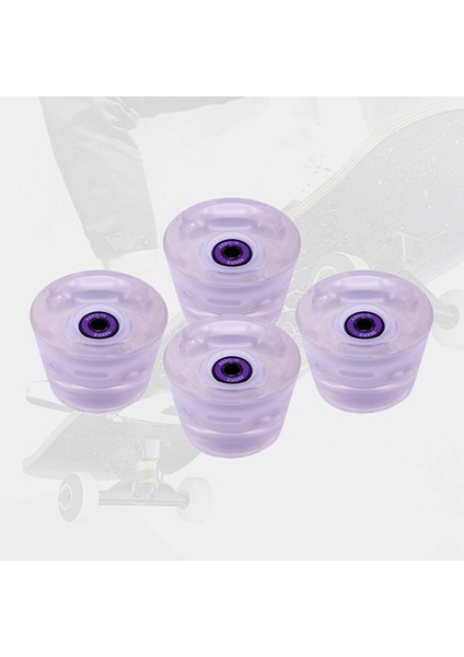 70MM Kaykay Tekerlekler Longboard Tekerlekler Yumuşak LED Flaş Pu 4 Adet Spor Beyaz Mor Için