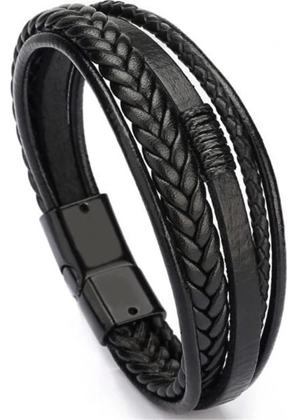 Erkek Deri Manyetik Toka Örgülü Bileklik fiyatları