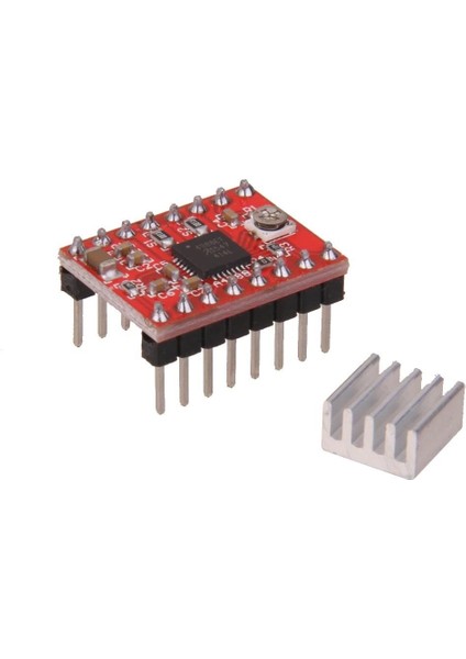 A4988 Step Motor Sürücü Kartı + Soğutucu (Kırmızı)