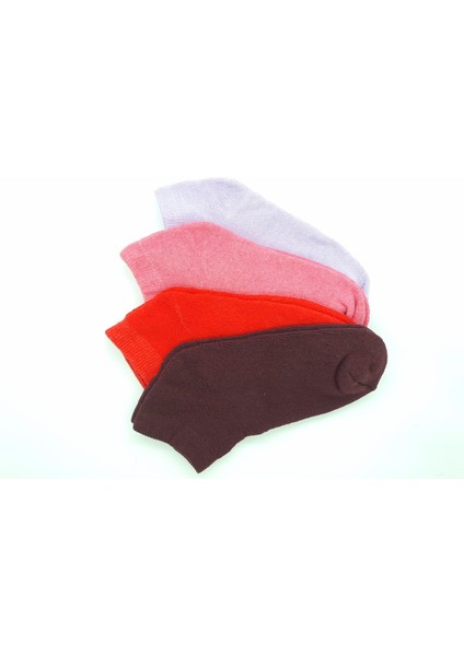 Black Arden Socks Renkli Desensiz Havlu Kadın Patik 4'lü 36-40