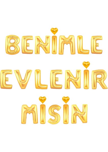 Partipan Benimle Evlenirmisin Gold Folyo Balon 40 cm